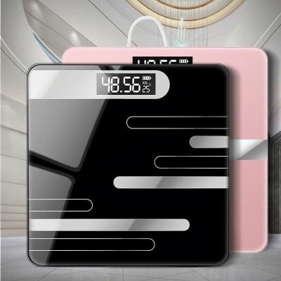 China Rechargeable Body Weight Scale Jumon Weight Scale With Large LCD Display Digital Smart Bathroom Waage Scale With Body Fat Scale For Body Weight for sale