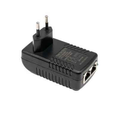 China Transmit date and power wall plug 12V USA 24V unifi 48v 12w 15w poe injector Poe adapter for sale