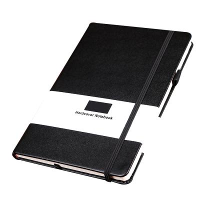 China A5 Hardcover Elastic Band Soft Cover Emboss Custom LOGO Notebook with Paper Punch for sale