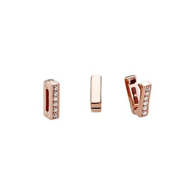 China European DIY 925 Sterling Silver Timeless Sparkle BOHEMIA Clip Charm, Rose Gold Clip Charms for sale