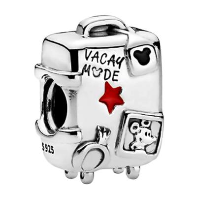 China 2019 New 925 Sterling Silver Fashionable Suitcase Charms For Charms Bracelets for sale