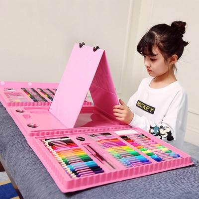 China DIY Paint Joybox 208pcs Color Dual Head Marker Pen Brushes Pencil Case Draw Art Stationery Set Rolling Children Painting Art Drawing Set for sale