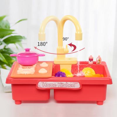 China Funny Educational Toy Joybox Kids Plastic Simulation Er Sink Pretend Play With Water Wash Basin Kit Gifts Cocina De Juguetes Kitchen Electric Toy for sale