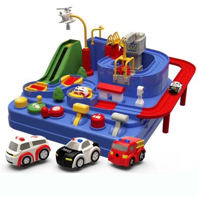 China The Most Eco-Friendly Material For Children Intelligence Kids Boys And Girls Adventure Car Toys Rail Train Set Track Toy For Kids Slot Toys for sale