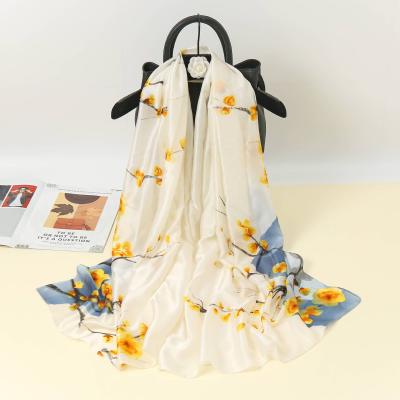 China Popular/Fashion Simple Handmade Printing Silk Ladies 2021 Fashion Satin Poncho Shawls Scarves For Women Women's Shawl for sale