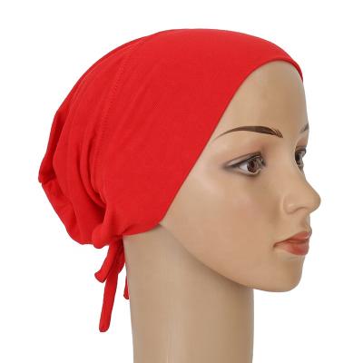 China Modest Wholesale Eco-Friendly Professional Custom Modest Elastic Modal Elastic Multicolor Inner Hijab Cap Muslims With Links Manufacturer Instock for sale