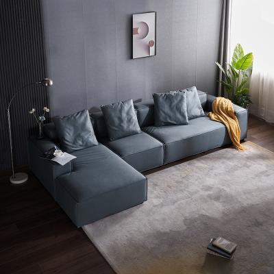 China Comfortable and Soft Sofa Room Furniture Solid Wood Frame Living Fabric Sofa 5 Seater Sofa Set New Design Fabric Splicing for sale