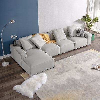 China Customized Fabric Sofa Light Luxury Sofa Living Room Furniture Three-Seat Modular Combination for sale