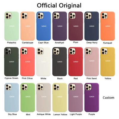 China Shockproof High Quality Box Packaging Original customization Logo For Apple Iphone 13 Pro Max Case Soft Liquid Silicone Cell Phone Covers for sale