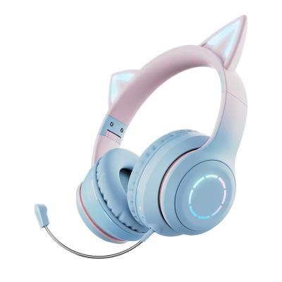 China Fast Charge 2022 New BT029C Cat Ears Audifonos Headphone Luminous Game Esports Anchor Wireless Headset With Microphone for sale