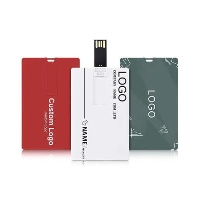 China Fast Speed Data Saving Business Card USB 2.0 Full Color Printing Popular Gift Advertising 8GB Plastic Pendrive 16GB Credit Card USB Flash Drive for sale