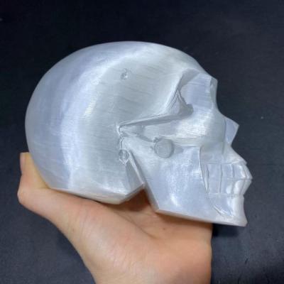 China High Quality China Natrual Crystal Skulls Selenite Skulls Folk Crafts Gemstone For Decoration for sale