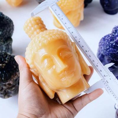 China Wholesale Europe Natural Folk Crystal Carving Buddha Head Open Hand Carved Healing Crystal Stones for sale