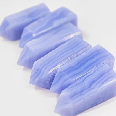 China China Yinglai Factory Healing Gemstone Lace Agate Natural Blue Quartz Tower Point Crystal Crafts for sale