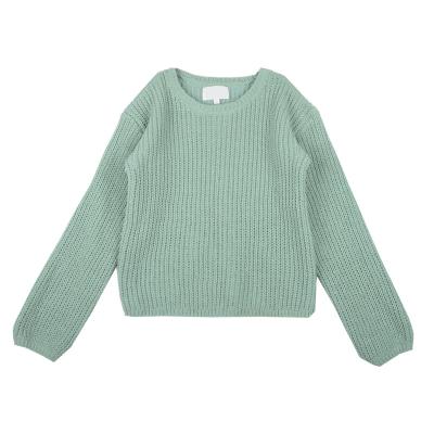 China Pullover Wholesale OEM Casual Green Cotton Knitted Sweater Long Sleeve Warm Sweater For Boys for sale