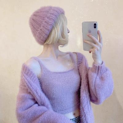 China 2022 COMMON trend Korea fashion knitted dome women woolen winter beanie hat for sale