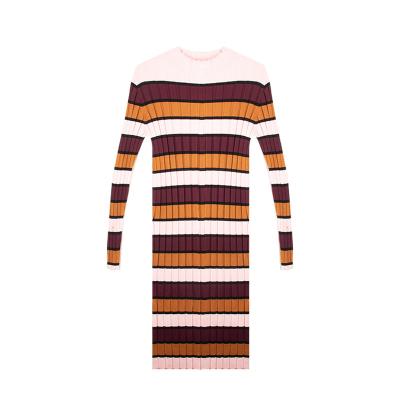 China 2021 direct chic women's dress spring new spring knitted sexy slim casual dress breathable OEM and ODM factory customs for sale