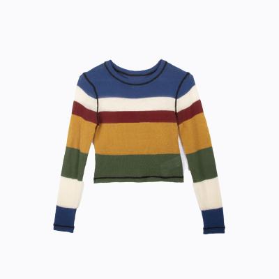 China 2022 Customs Breathable Vintage OEM & ODM Cos Knitted Oversize Christmas Sweater Happy Outlet Stripe Top Sweater for sale