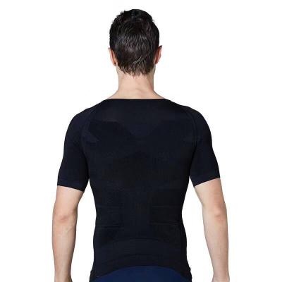 China Antibacterial Men Body Toning T Shirt Gynecomastia Compression Shirts Pose Corrector Undershirt Belly Slimming Underwear for sale