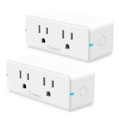 China Smart Dual Wifi Socket 2 Pack 15A WiFi Outlet Work With Alexa And Google Compact Design 2-in-1 Home Assistant App for sale