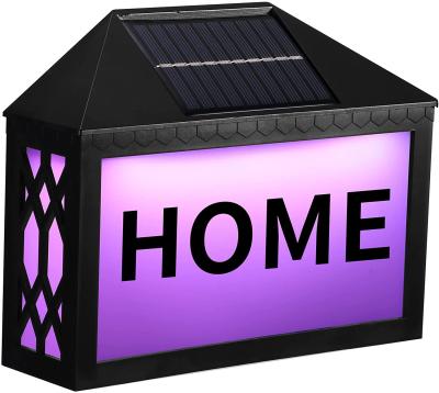 China Solar House Numbers Lights, RGB 7 Colors Changing Waterproof Solar Powered Lighted House Address Numbers Sign Remote Control SE-LBTL-573 for sale