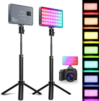 China 2021 RGB USB Video Light Square Led Studio Video Light with Tripod Stand and Color Filters for Photography Camera Movie Shooting for sale