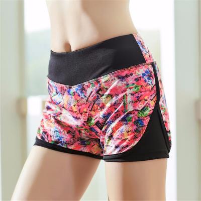 China Breathable Hot Selling Printed Short Wear Yoga Fitness Sport Shorts Woman for sale