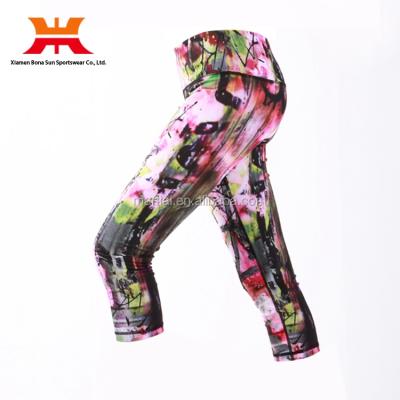 China New anti-static high waist blend woman capri leggings for sale