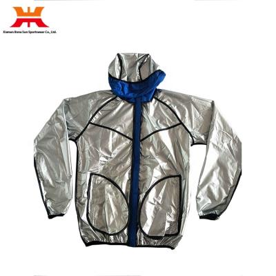 China fashion custom pvc liner inside man polyester sauna suit exercise XS/S/M/L/XL/2XL/customized for sale