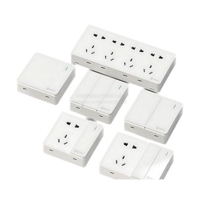 China Home Construction Open Type Five-hole Socket Installation Open Wire Switch Hotel International Electrician Switch Socket 86 Open Panel for sale