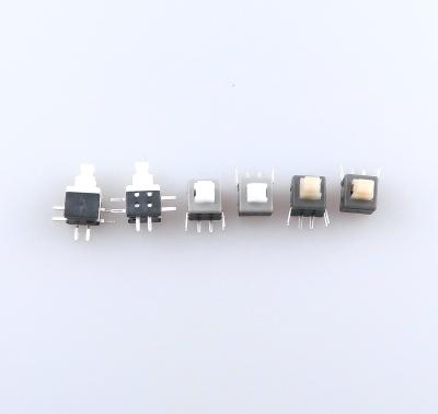 China 5.8 x 5.8 Self-Latching Vertical Side Push Button 5.8 Mounting Connector 6 Slotted Flat Pin Head Button Switch 5.8 x 5.8 Button Switches on Side for sale