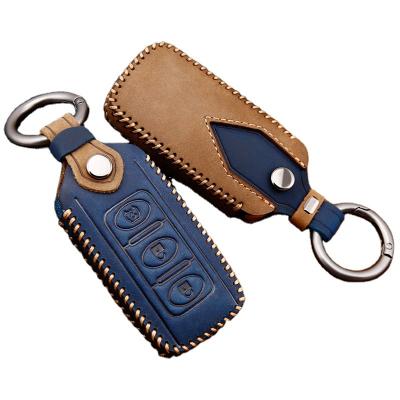 China Hot Sale 2022 Crazy Horse Leather Car Styling Vintage Smart Hoder Luxury Environmental Friendly Key Case Chain Cover For fengxing for sale