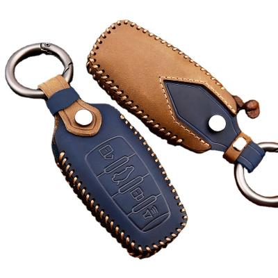 China High Quality Enviroment Friendly Full Protective Cover Car Styling Vintage Horse Leather Crazy Key Chain Case For Haval for sale