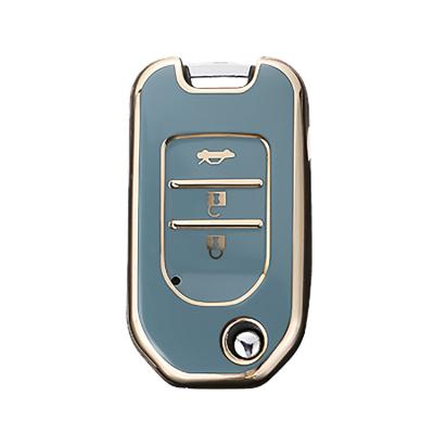 China New Arrival Gold Edge Tpu Car Key Protection Environmental Friendly Cover For Honda 2022 Key Cover for sale