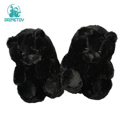 China Lightweight Custom Winter Warm Animal Shaped Plush Teddy Bear Indoor Slipper For Bedroom for sale