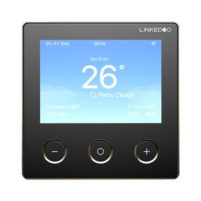 China Programmable Smart Home Digital Z-wave Thermostat Two-in-one Control Floor Heating Fan Coil Smart Thermostat for sale