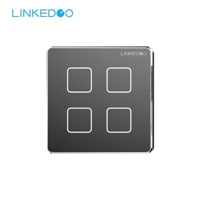 China LinkedGo 1/2/4 Gang Intelligent Light Switch Remote App Control Smart Light Switch for sale