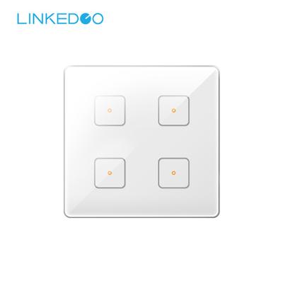 China LinkedGo 1/2/4 Gang High sensitivity Smart Wifi Wall Touch Switch Smart Light Switch for sale