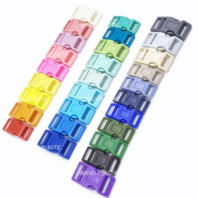 China Bag Colored Version Plastic Side Buckle Curved Version 1inch Quick Release Buckles For Pet Bag Collar Buckle for sale