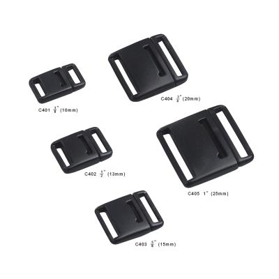 China Durable Custom Black Plastic Safety Loose Buckles For DIY Bra Pets Collar Paracord Strap Garment Bag Accessories for sale