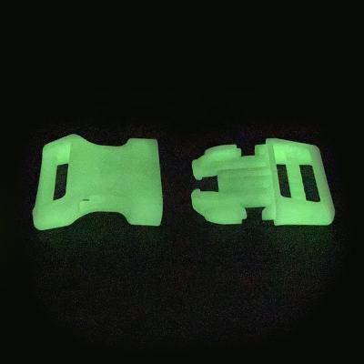 China POM Pet Accessories Dog Collar Plastic Lights Plastic Luminous Fluorescent Green Safety Adjustable Buckle for sale