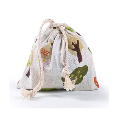 China Wholesale Eco-Friendly Natural Biodegradable Printed Custom Organizer Gift Pouch Eco Cotton Drawstring Storage Bag Canvas Packet For Toys for sale