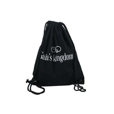 China High Quality Eco-friendly Canvas Fashion Canvas Beach Drawstring Bag Small Cotton Canvas Drawstring Suction String Bag Customized Logo for sale