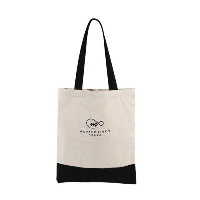 China Eco Friendly E-Co Friendly Recycled Shopping Tote Bag Cotton Canvas With Printed Logo for sale