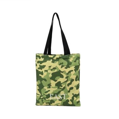 China Eco Friendly Camouflage Print Canvas Cotton Tote Bag With Logo Custom for sale