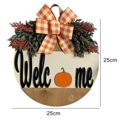 China None Wholesale Wooden Artificial Flower Door Decoration Listing Decoration Magnetic Door Holiday Home DIY Letter Hanging Dish for sale