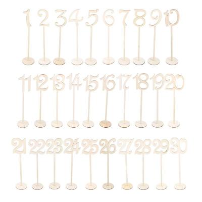 China Europe 2022 hot sale wood wedding centerpieces wooden table numbers for restaurant, wood crafts for sale