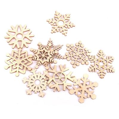 China Europe 10pcs Assorted Snowflake Wood Laser Cut Decorative Christmas Decor For Tree for sale