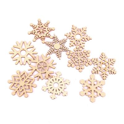 China Europe Wood Crafts Snowflake Laser Cutting Carving Decoration Christmas Tree Decorations for sale