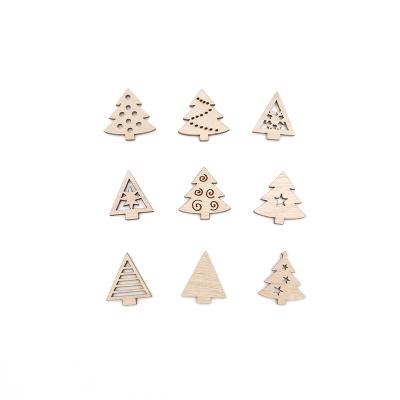 China Europe Laser Cut Wooden Christmas Tree Craft Decorations Snowflake / Wooden Embellishments Decor Gift Tags For Custom Design for sale